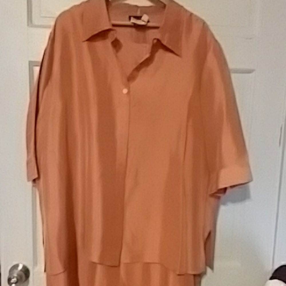 Ashly Steward Orange Button-Up Shirt With Dress